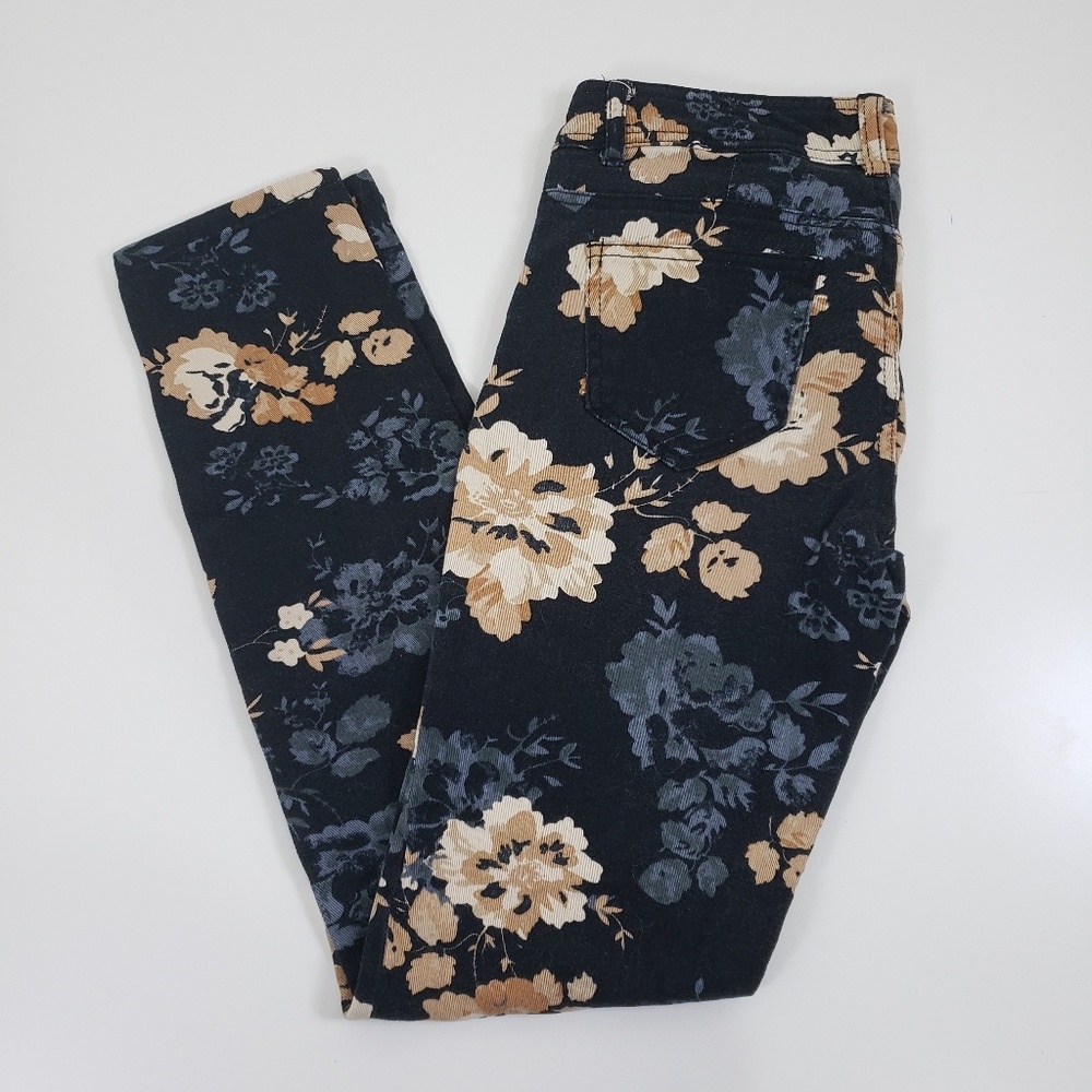 Cynthia Rowley black floral jeans size 4